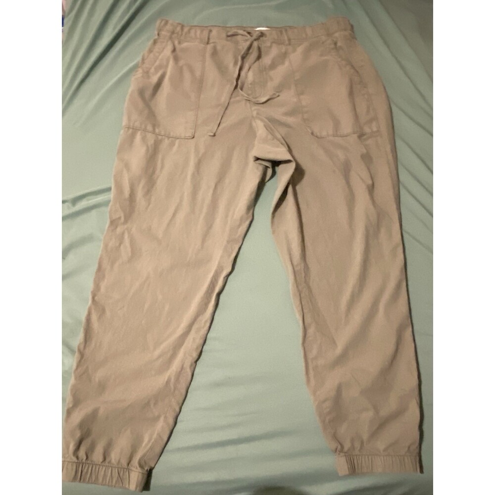Sonoma Cargo Utility Jogger Pants Womens XL Green Drawstring Tapered Mid Rise